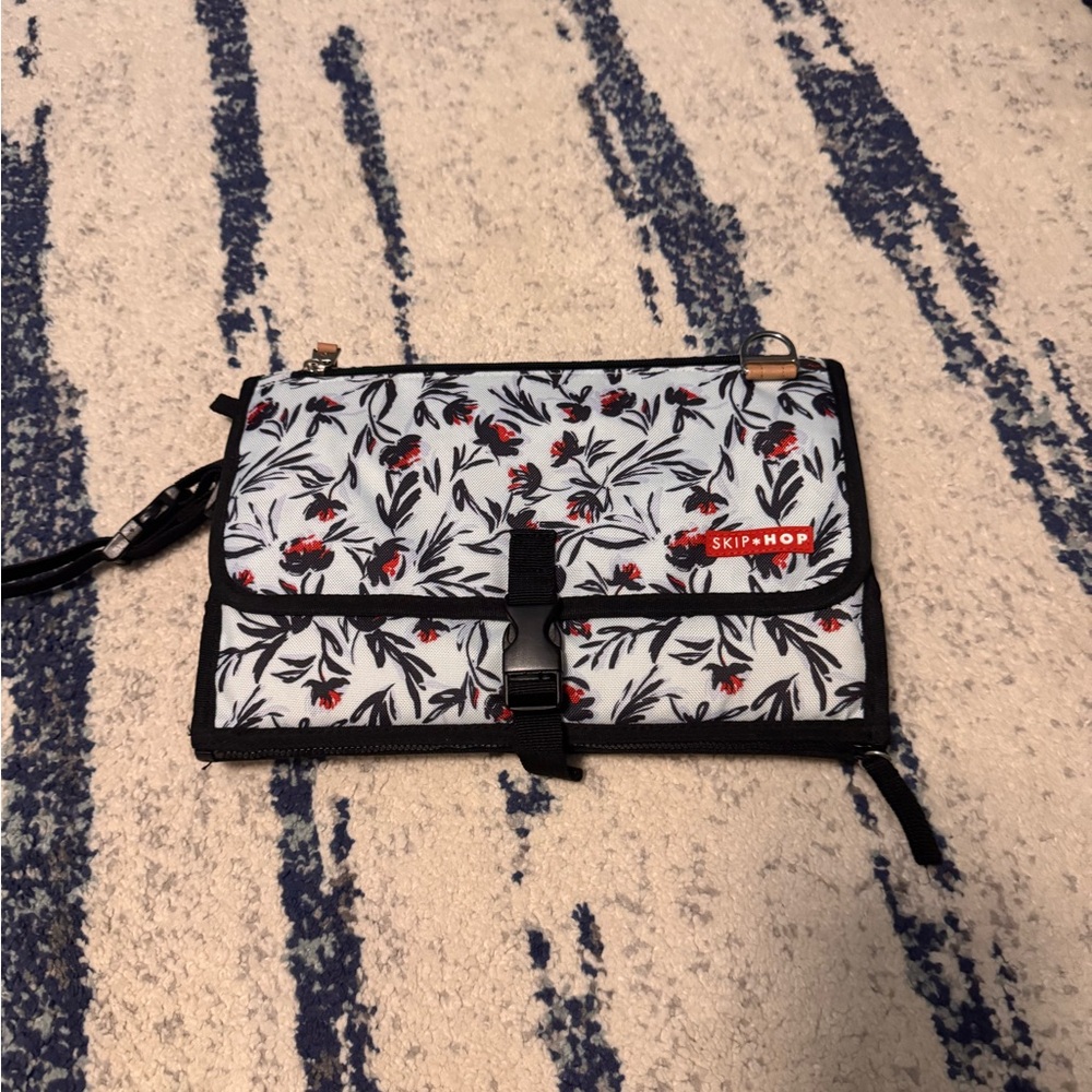 Skip Hop Floral Baby Bag - Black, White, and Red